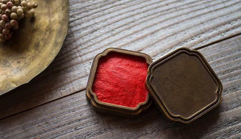 真鍮の朱肉入れ